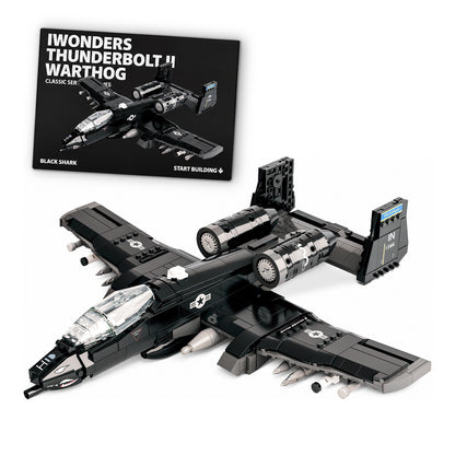 iWonders Thunderbolt II Warthog military building block model with detailed aircraft design and packaging.